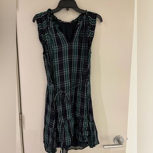 Loft blue, green, plaid work dress